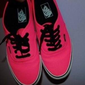 Vans hot pink authentic skater shoes